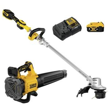 OUTDOOR POWER COMBO KITS | Factory Reconditioned Dewalt DCKO222M1R 20V MAX XR Brushless Lithium-Ion 14 in. Cordless Folding String Trimmer/Handheld Blower Combo Kit (4 Ah)