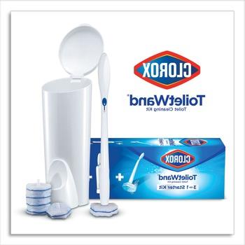 DRAIN CLEANING | Clorox 03191 ToiletWand Disposable Toilet Cleaning System with Caddy and Refills - White (1-Kit)